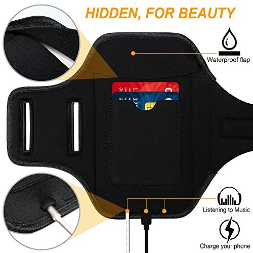 Runbach Running Armband For Google Pixel 5/4/4A/3/3A,Sweatproof Running Exercise Gym Bag With Fingerprint Touch/Key Holder And Card Slot For Google Pixel 5/Pixel 4/4A/Pixel 3/3A(Black) #TOP4