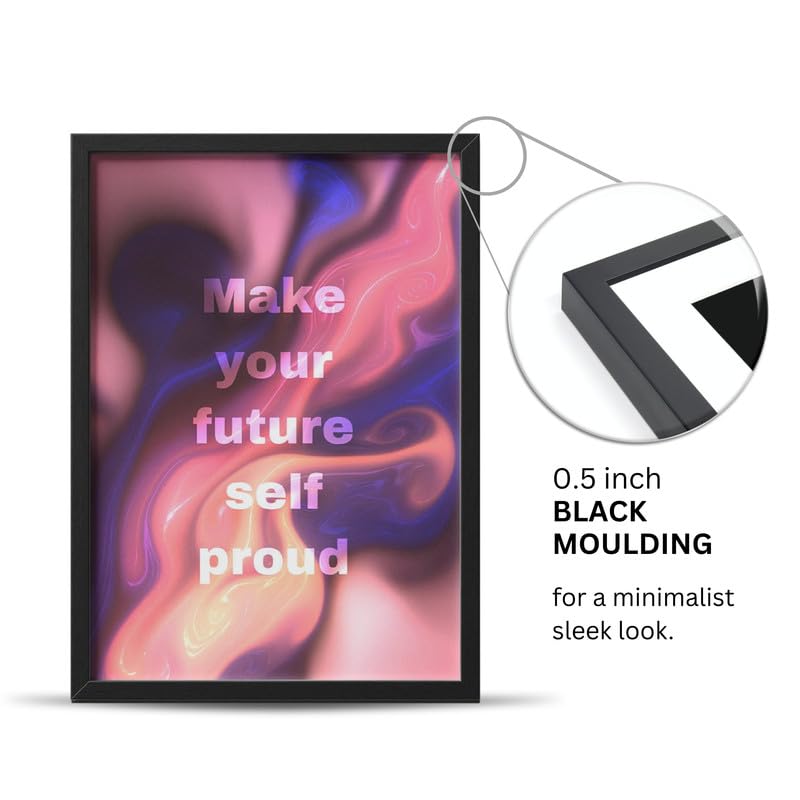 Image of Wall Framed Posters | 8x12 inch size | Motivational Quotes Posters |Inspirational inchMake Your Future Self Proud inch Photo Frame - Motivational Decor for Office, Home, and Study Space