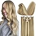 DOORES Human Hair Extensions Clip in, 5pcs 75g Balayage Light Blonde Highlighted Golden Blonde 16 Inch Clip in Hair Extensions Natural Hair Extensions Straight -  Doores Hair Co.,Ltd, DOCL70g#16/22-16