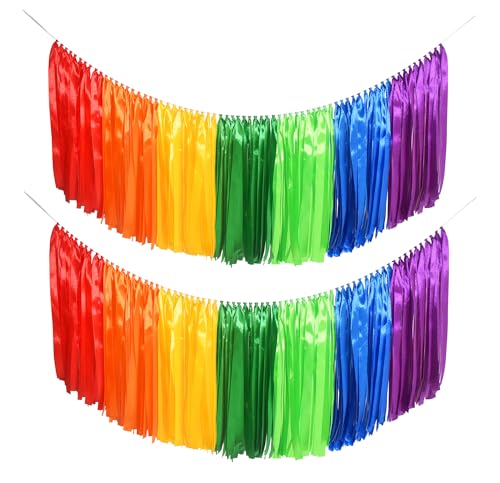 Kingsnow 2 Pack Rainbow Tassel Garland Colorful Banners,Handmade ...
