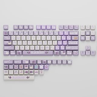 ILYCHEEGAMI PBT Dye sub Keycap Cute Cartoon XDA keycaps PBT keycap Set Girl Custom Keyboard for Gateron Kailh Cherry Mx Switches ISO ANSI Layout Mechanical Custom Keycaps (Blueberry)