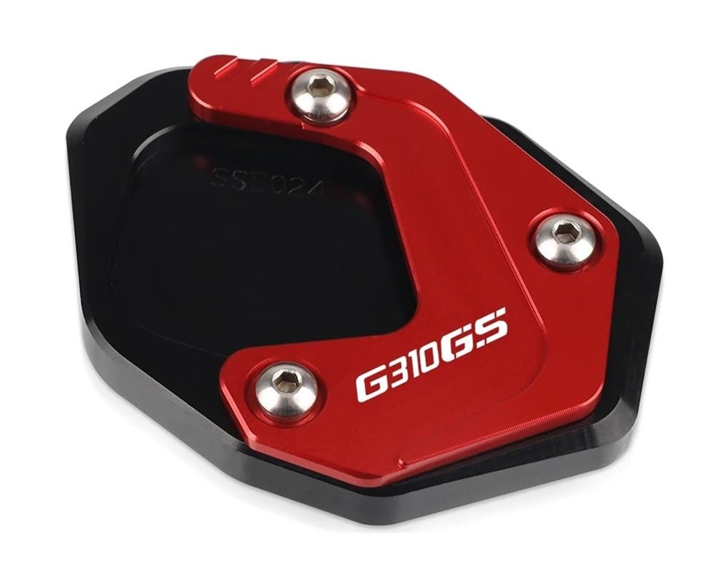 Béquille moto instable ? Solution plaque d'extension G310GS rouge - 8