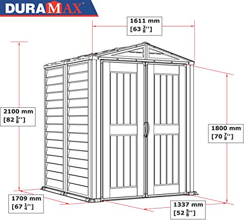 Duramax YardMate 5’ x 5’ PLUS Kunststoffgerätehaus, Feuerhemmendes PVC-Harz, Allwetter & Wartungsfreies Gerätehaus aus… – Bild 6