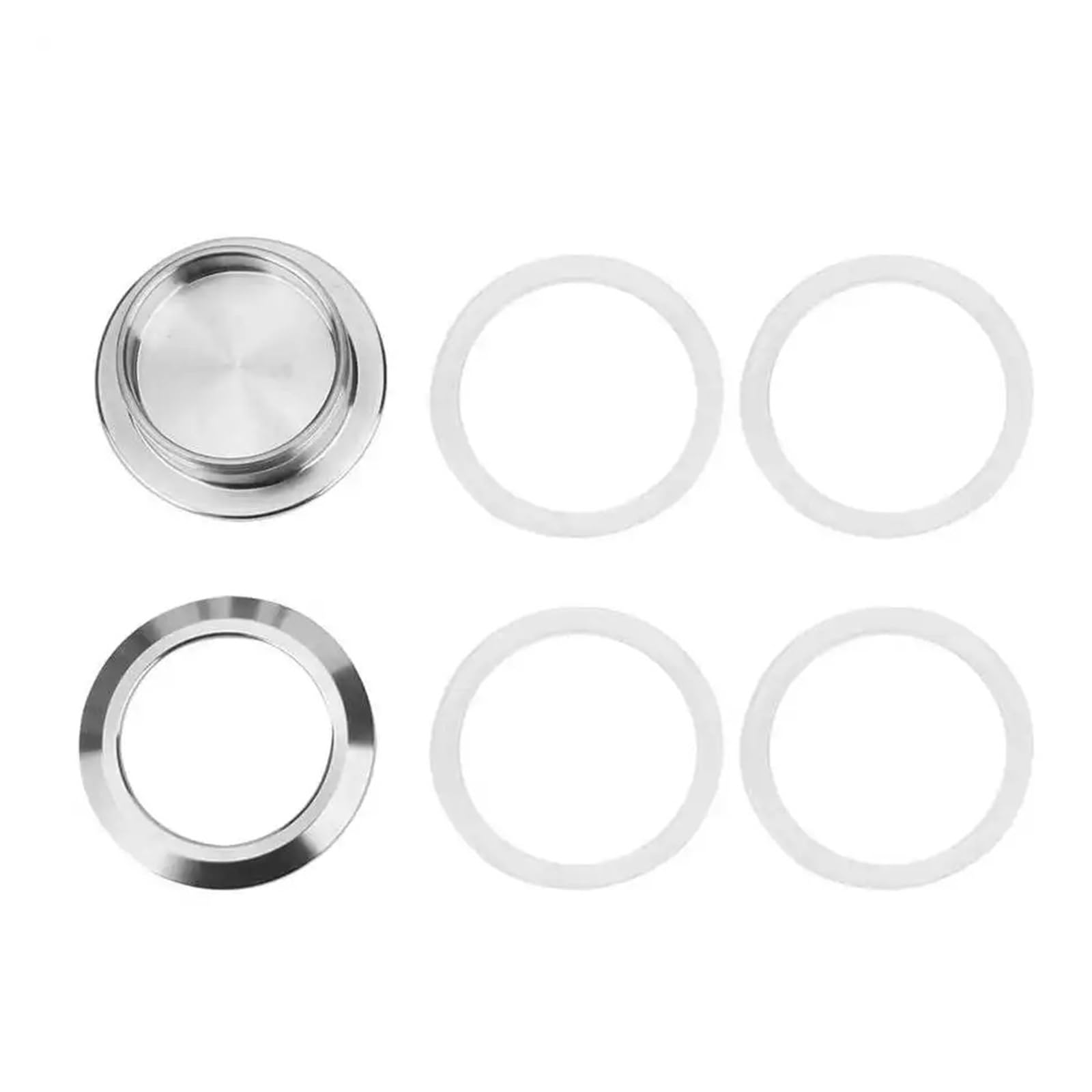 PPQIRU 2PCS Round Sliding Glass Door Handle Embedded Concealed Knob Interior Furniture Closet Cabinet Pull for Shower Door(Silver)