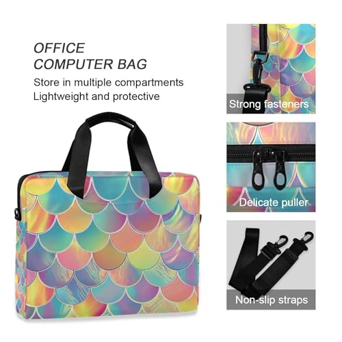 Bolso Maletín para Laptop con Escamas de Sirena Rainbow 13-15.6 pulg miniatura 5
