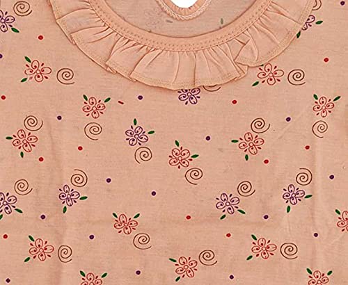 Image of Baby Girls Floral Print Hosiery Cotton Top & Pyjama Set