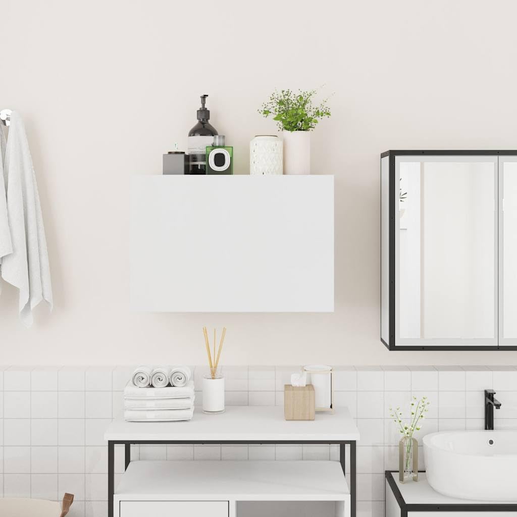 Gecheer Bad-Wandschrank Hängeschrank Badschrank Küchenschrank Medizinschrank Badmöbel Weiß 60x25x40 cm Holzwerkstoff