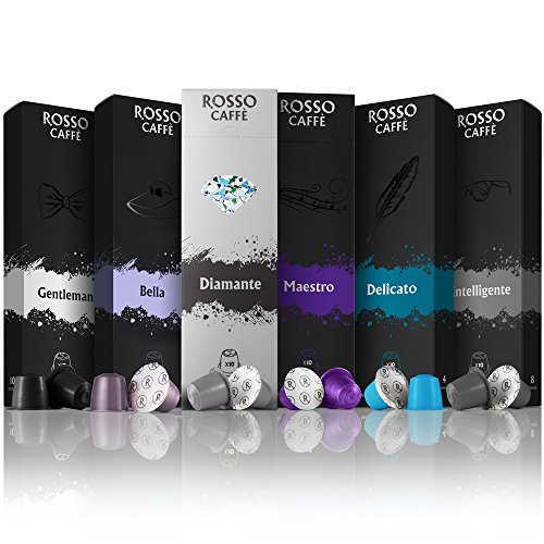 Nespresso Compatible Capsules - Premium Pack (60 Pods) - Fit to All Original Line Machines - By Rosso Caffe