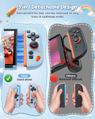 Image of Switch 2 Cute Case,FYOUNG Dockable Kawaii Blue Bunny Protective Cover Shell