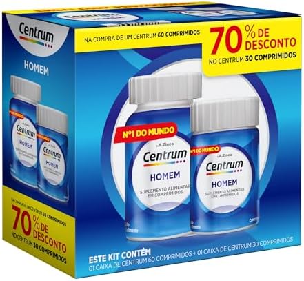 Centrum Homem Multivitaminico Diário com Magnésio, Vitamina D e V...