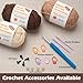 Crochet Yarn for Beginners, Cotton Yarn for Crocheting, 3 Pack×1.8 oz Amigurumi Yarns with Easy-to-See Stitches and No Split, Worsted Medium # 4 Yarn, Cotton-Nylon Blend,Thick & Soft