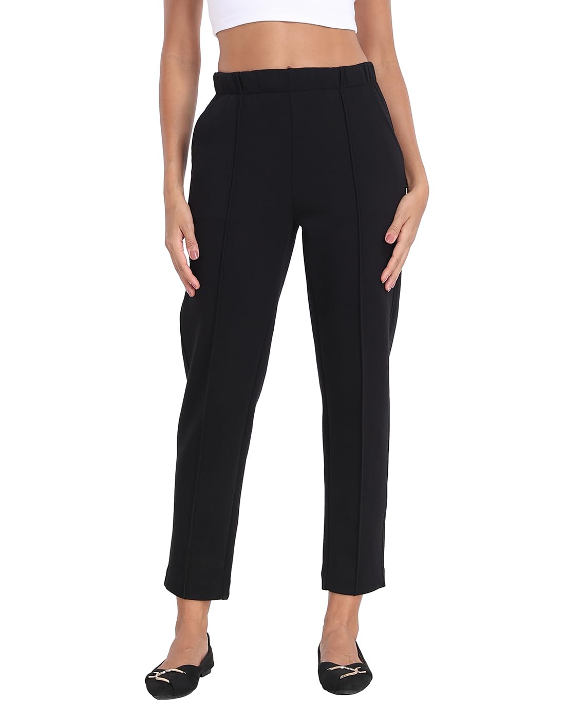 HDE Womens Pull On Pintuck Pants Casual Travel Dressy Sweatpants with Pockets