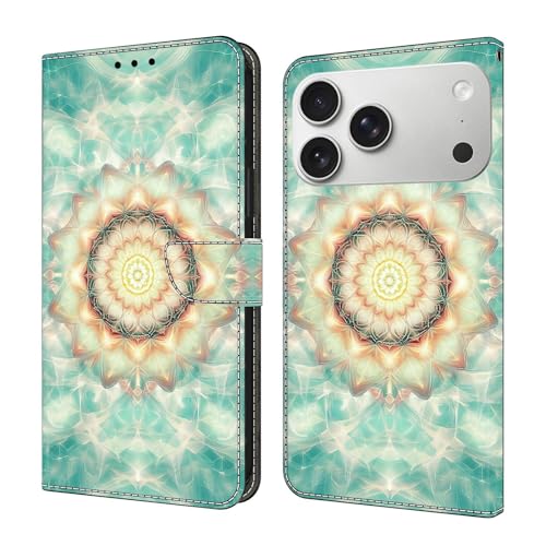 Étui pour iPhone 15 Pro Max en cuir motif pierre verte style luxe