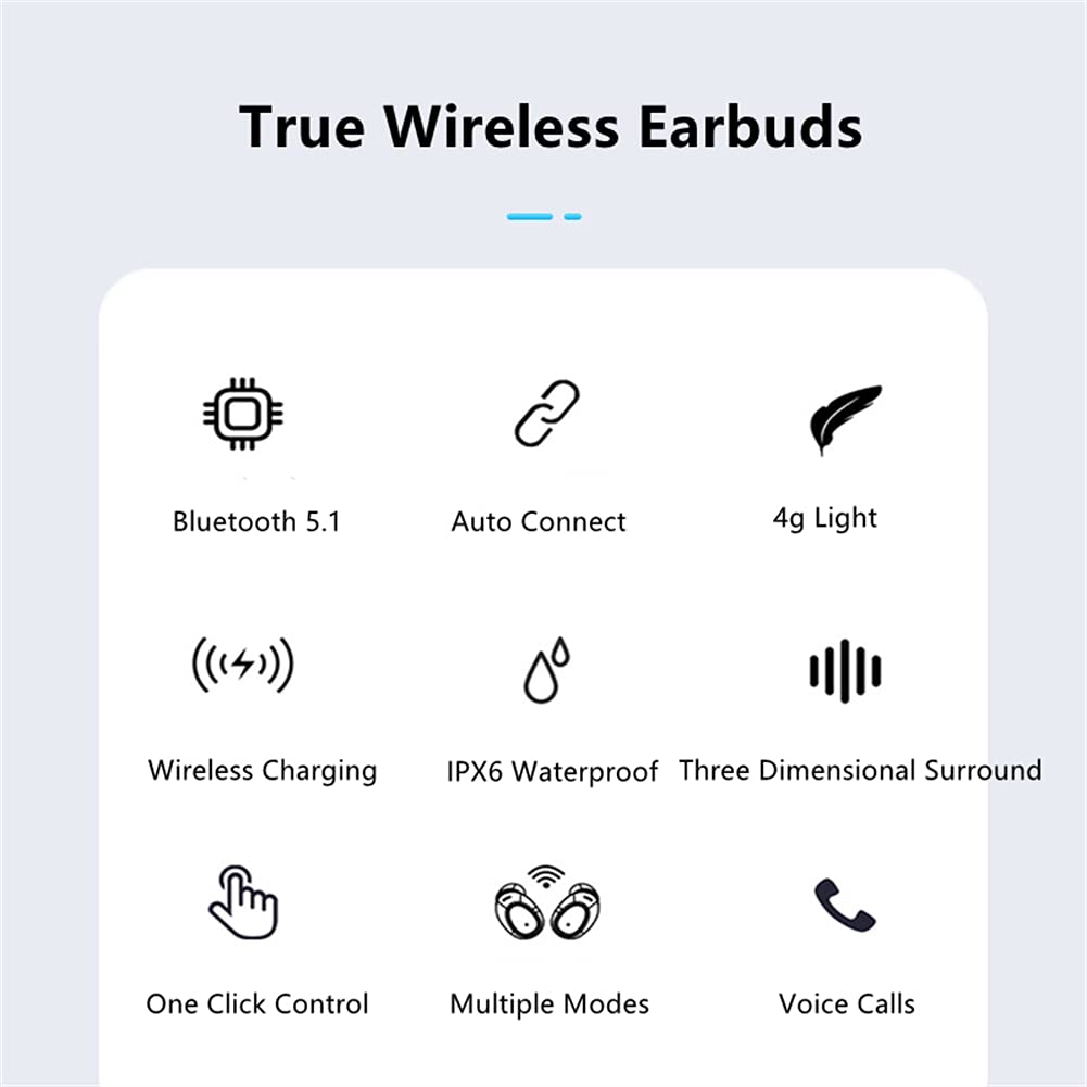 Vero Auricolari Wireless, Cuffie Wireless con Riduzione del Rumore, Impermeabile IP7, con Custodia di Ricarica USB C, per L'allenamento in Palestra
