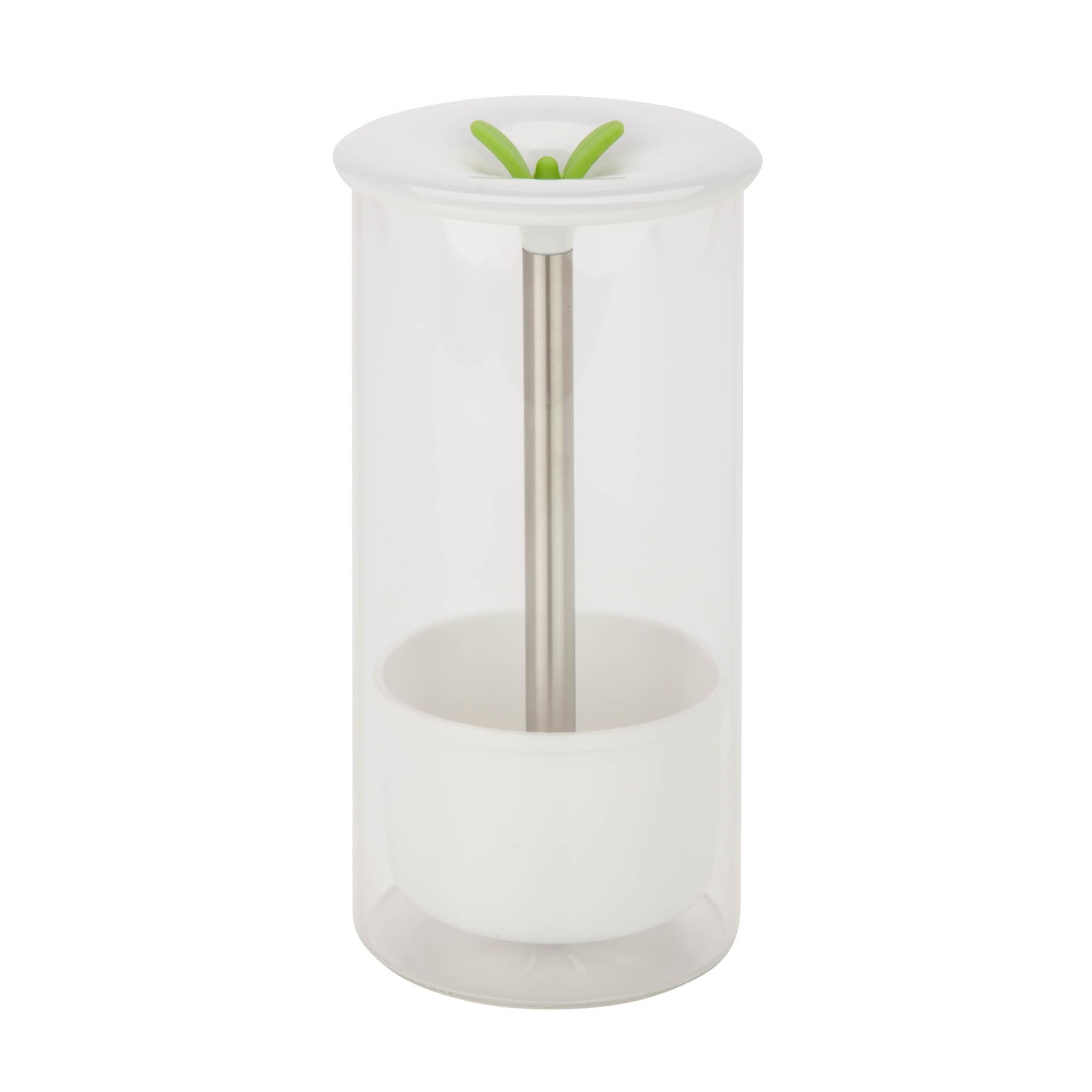 Honey-Can-Do KCH-06398 szklany słoik do ziół, przezroczysty/biały