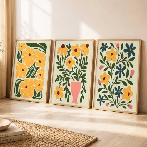 Image of kotart Boho Art Home Decoration Painting | Paintings With Frame For Living Room Bed Room Hotel Wall Decor Digital Reprint Set of 3 (20x30 Inch)