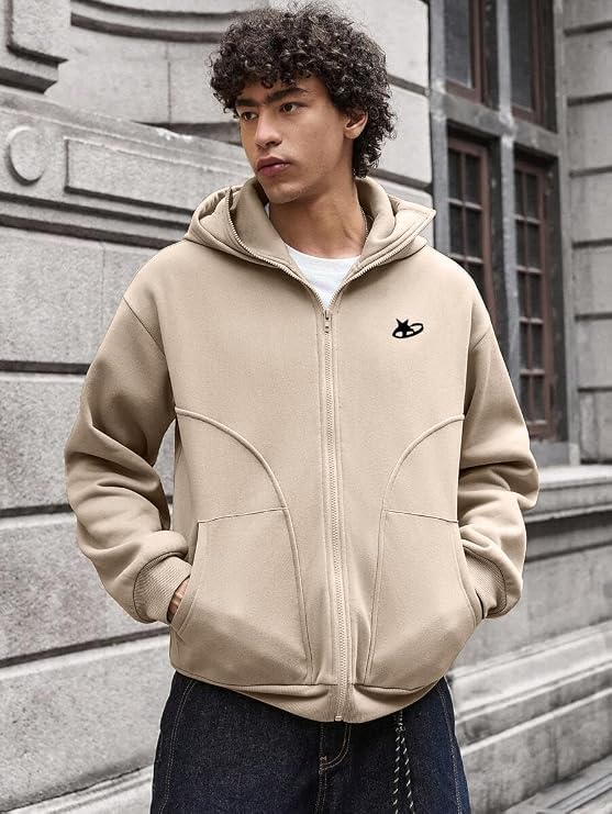 TAGAS Men's Mask Sweater Hoodie Beige - Image 6
