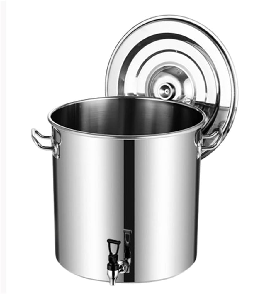 THEGA Stock Pot With Lid And Handle, Stainless Steel Stockpot, Heavy-Duty Large Cooking Pots For Soup, Stew, Pasta – Commercial & Home Use(65L (45 * 45cm/25.6 * 25.6inch))