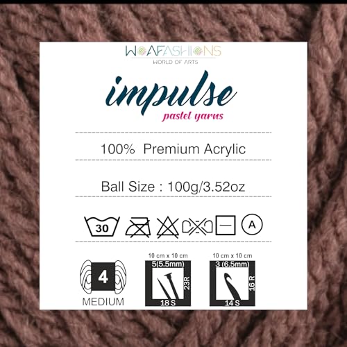 Image of Acrylic Impulse Hand Knitting & Crochet Yarn (Cappuccino) (100Gms - Pack Of 1), Brown