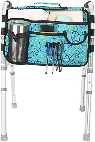 Double Sided Walker Bag, Walker Organizer Pouch Tote For Rollator And Folding Walker (Plaidblue) #TOP6