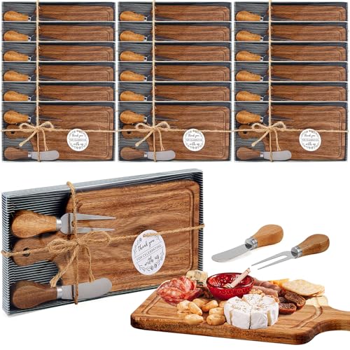 Set de 18 tablas cuadradas para queso con cuchillos y tenedores miniatura 1