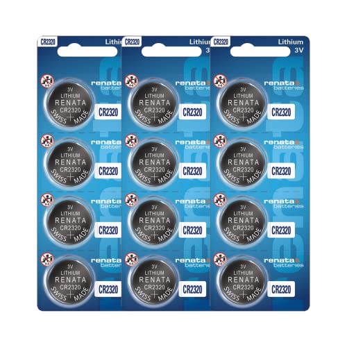 Piles CR2320 Renata lithium 3V pack de 12 pour montre et carte mère