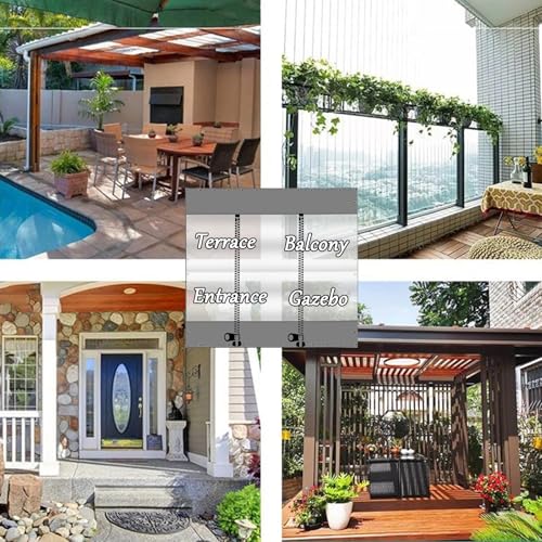 Cortinas de PVC de 0.5 mm transparentes e impermeables con ojales para patio 8