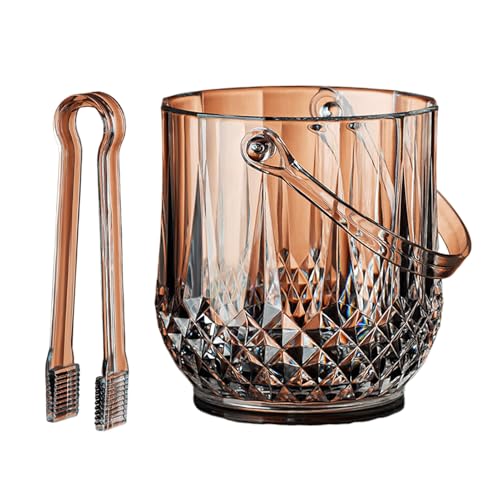 Cubo para bebidas - Enfriador acrílico de calidad, duradero, resistente a las heladas, soporte para hielo de gran capacidad, asas de fácil agarre para vino | Contenedor de bebidas elegante par
