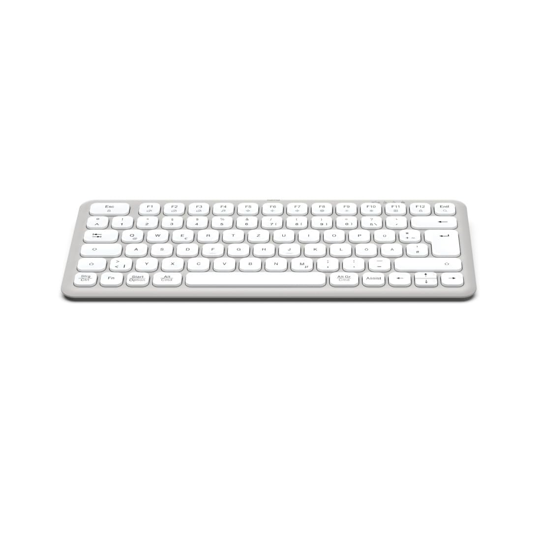 Hama Wireless Keyboard (Multi Device Keyboard with Wireless/Bluetooth for PC, Smartphone, Tablet, Small, with Batteries, Quiet Scissor Keys, Multimedia Keys, German QWERTZ Layout) White