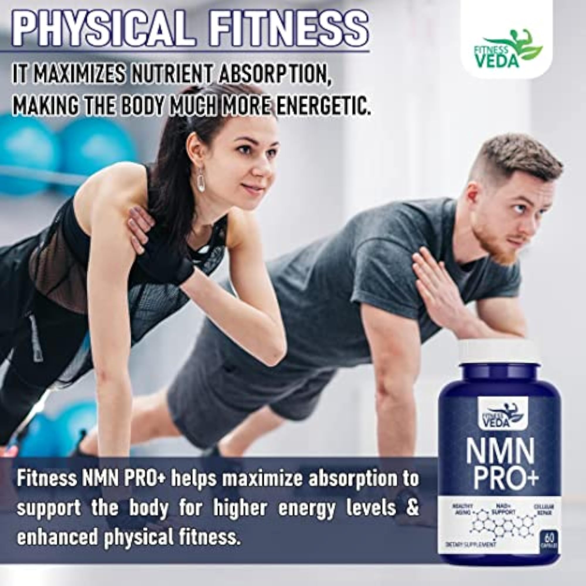 FITNESS VEDA NMN PRO+ 300mg Antioxidant Supplement