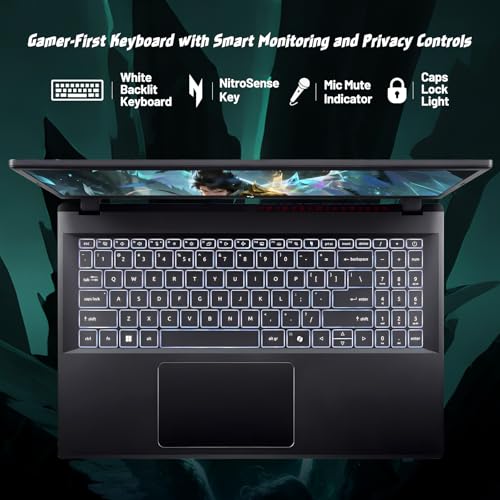 Acer Nitro V 15 Gaming Laptop, 15.6 Inch FHD 165Hz, AMD Ryzen 5 7535HS, NVIDIA GeForce RTX 3050, 16GB DDR5, 512GB PCIe Gen4 SSD, USB4, Wi-Fi 6, for Students and Gamers - Image 6
