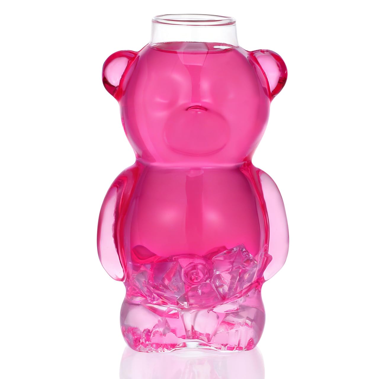1pc Bear Cocktail Glass Small Transparent Glass Cup Wine Juice Cup for Home Bar