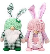 zhancydeal Easter Bunny Gnome Decor, 2PCS Easter Basket Stuffers, Easter Faceless Bunny Doll Orna...