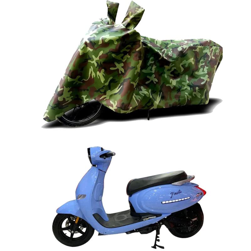 Image of 100% Water Resistant Full Bike Scooty Two Wheeler Body Cover Compatible for EeVe Forseti /UV-Rays /Heat Protection /Birds Dropping /Scratchproof /Dust Proof /Waterproof /All Varients[Green MJ]