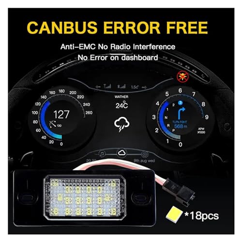 Luces de matrícula LED para Golf 4 5 Passat B5.5 y Tiguan pack de 2 unidades 6