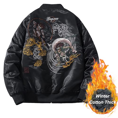 Image of XYXIONGMAO Streetwear Bomber Jackets Windbreaker Techwear ghost embroidery pattern Clothes Flight Jacket for Men