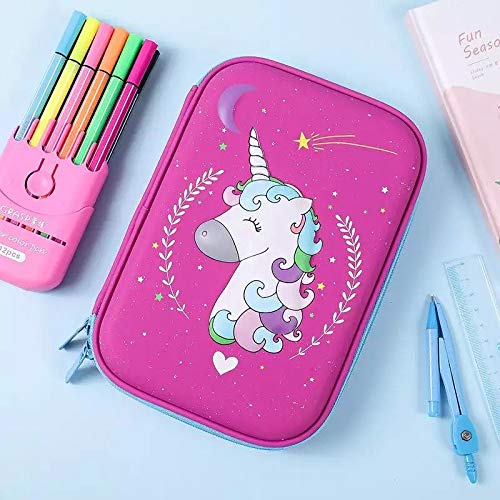 Arishto Unicorn Multipurpose Holographic Pencil Pouch/Case with Filled Sequin Water for Kids (Unicorn Pouch Mixed design's)