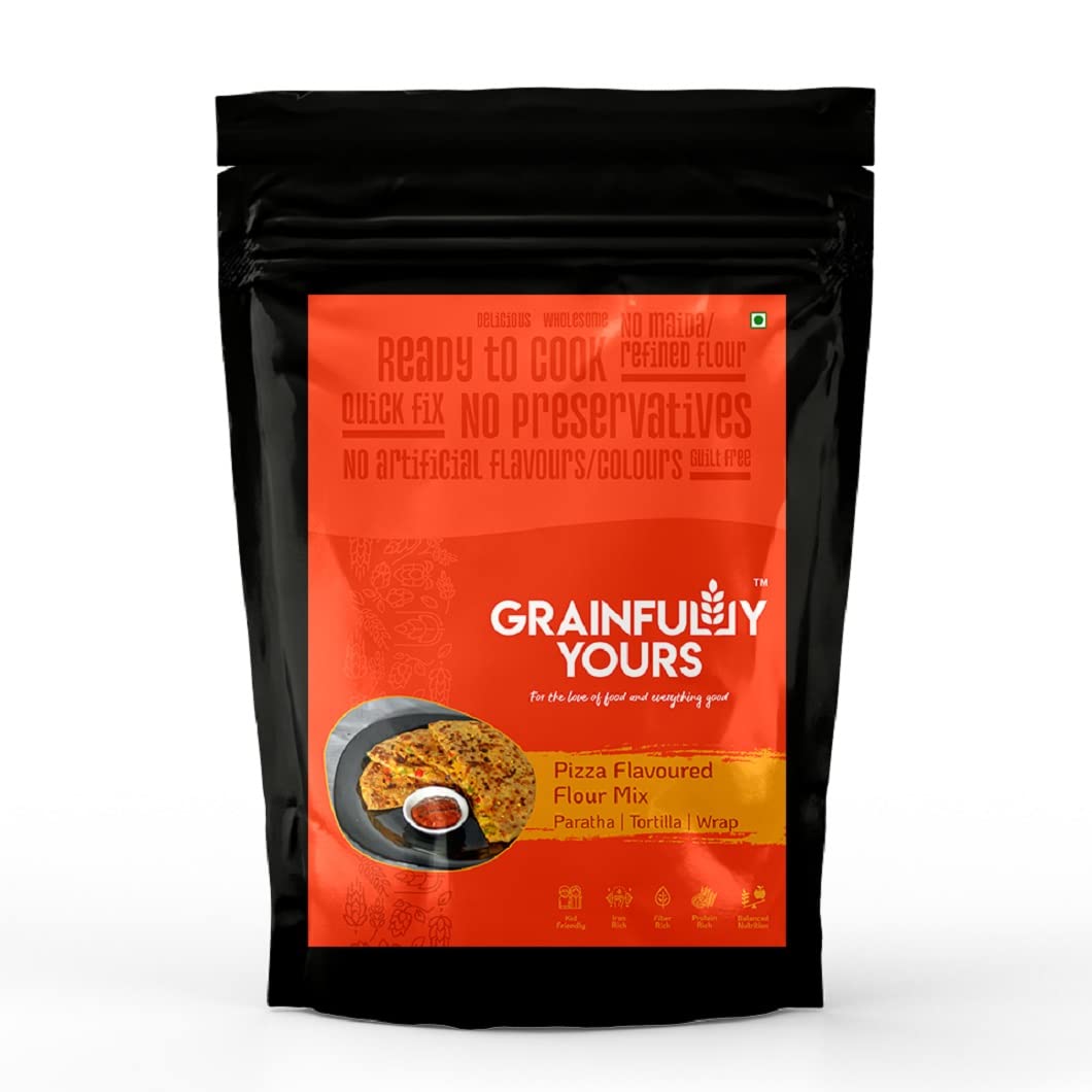Grainfully Yours Pizza Flavoured Flour Mix - Paratha | Wrap | Tortilla. A whole wheat based multipurpose flour blend. [200g pack] (B0BYNCRQ2R) Amazon Price History, Amazon Price Tracker