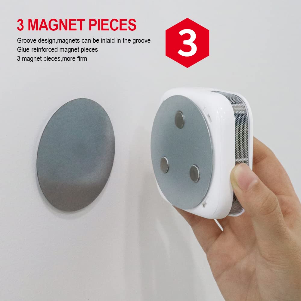 Aimantée Puissant Adhésive pour Détecteur de Fumée, 5 Piéces, Ø 70mm, Mise en Place Ni Perçage Ni Vis pour Tous Les Détecteurs de Fumée et Alarmes Incendie, sans Forage Aucun Danger