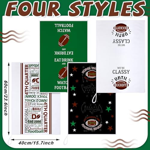 Mixweer Set Of 4 Decorative Kitchen Towels Football Dish Towels Dish Cloths Absorbent Chic Color Hand Towels Tea Dish Washcloths For Cooking Baking Housewarming Gift 15.75 X 23.62 In thumb #2