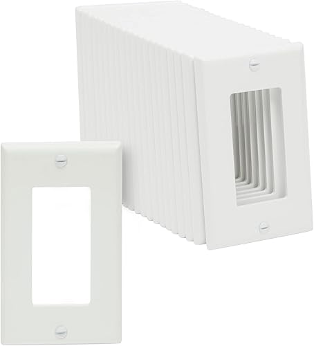 Placas de pared de 1 banda, protector de cubierta de interruptor de luz individual (blanco, 4.5 x 2.8 pulgadas, paquete de 20)