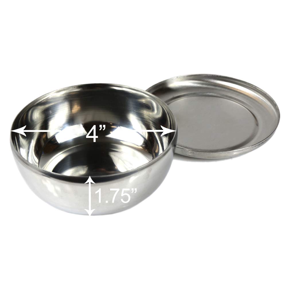 Buy Set of 4, Korean Stainless Steel Rice Bowl with Lid Set, Korean
