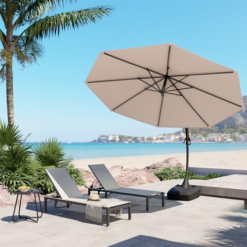 Grand Patio 11Ft Cantilever Umbrella With Base Outdoor Large Round Aluminum Offset Umbrella For Patio Garden Backyard  thumb #8