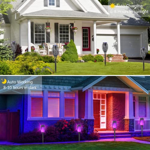 Eoyizw Solar Lights Outdoor- 99Led Purple Solar Lights For Halloween Decorations Outside Lights, Solar Torch Light Landscape Decoration Solar Garden Lights For Yard Patio Garden #TOP3