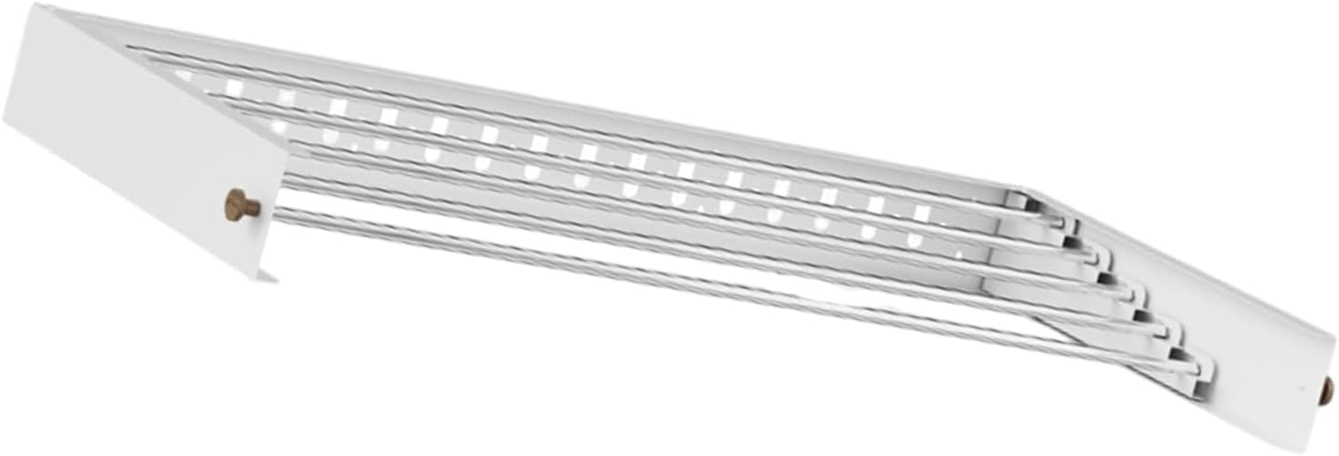 White Metal Space Saving Garment Drying Rack for Small Homes Easy to Store Design