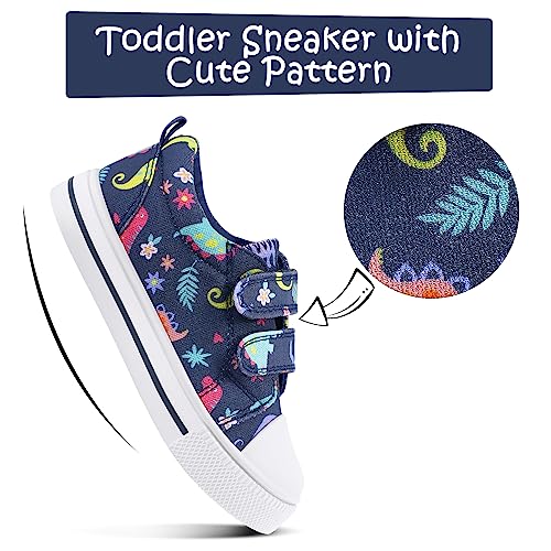 Image of K KomForme Toddler Boys & Girls Shoes Kids Canvas Sneakers with Cartoon Dual Hook and Loops