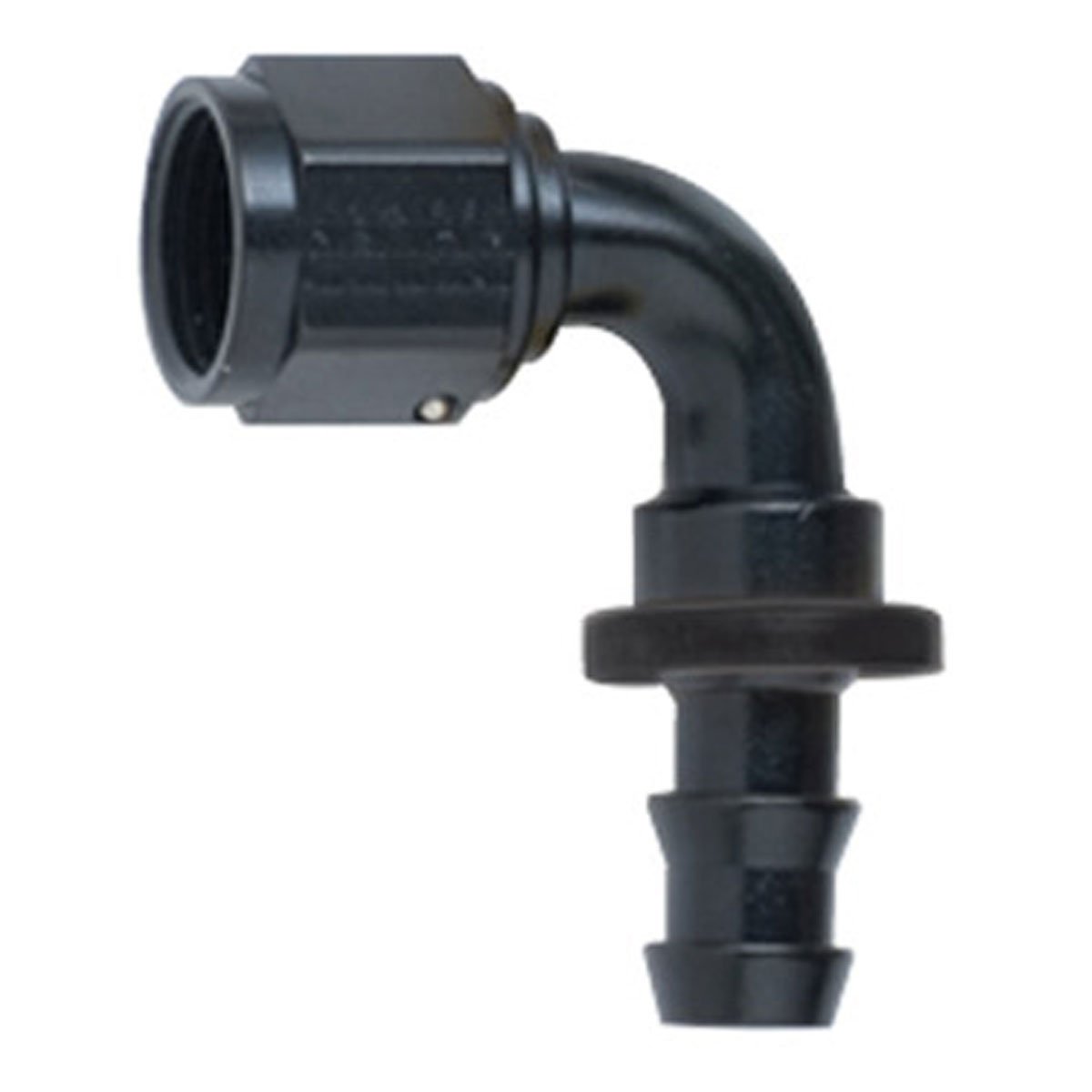 Squirrelly -6AN Black Anodized Finish Straight Socket Less 90 Degree Push Lock Hose Material Precision Machined End Fitting Performance Adapter