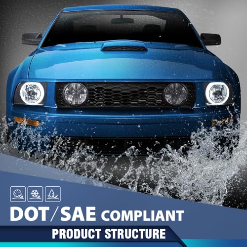 PIT66 2005–2009 Ford Mustang LED Headlights | Smoked Black Housing - Image 4