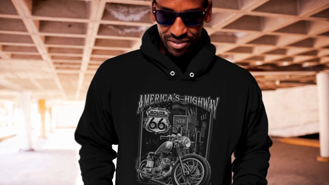 Amazon.com: Tee Hunt America's Highway Hoodie Route 66 MC