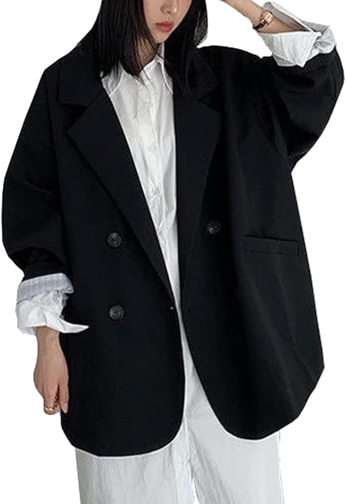 ブラック オーバーサイズ ダブルブレスト ジャケット　サイズ1　PRY　シュウト ブラック オーバーサイズ ダブルブレスト ジャケット サイズ1